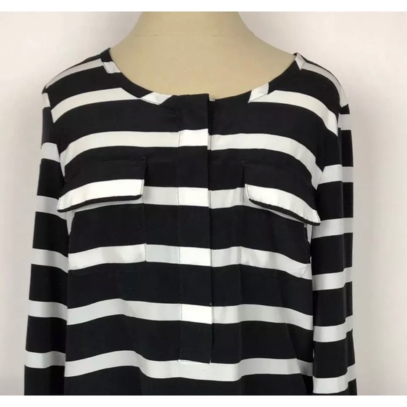GAP Striped Popover Half Button Blouse - Picture 4 of 7